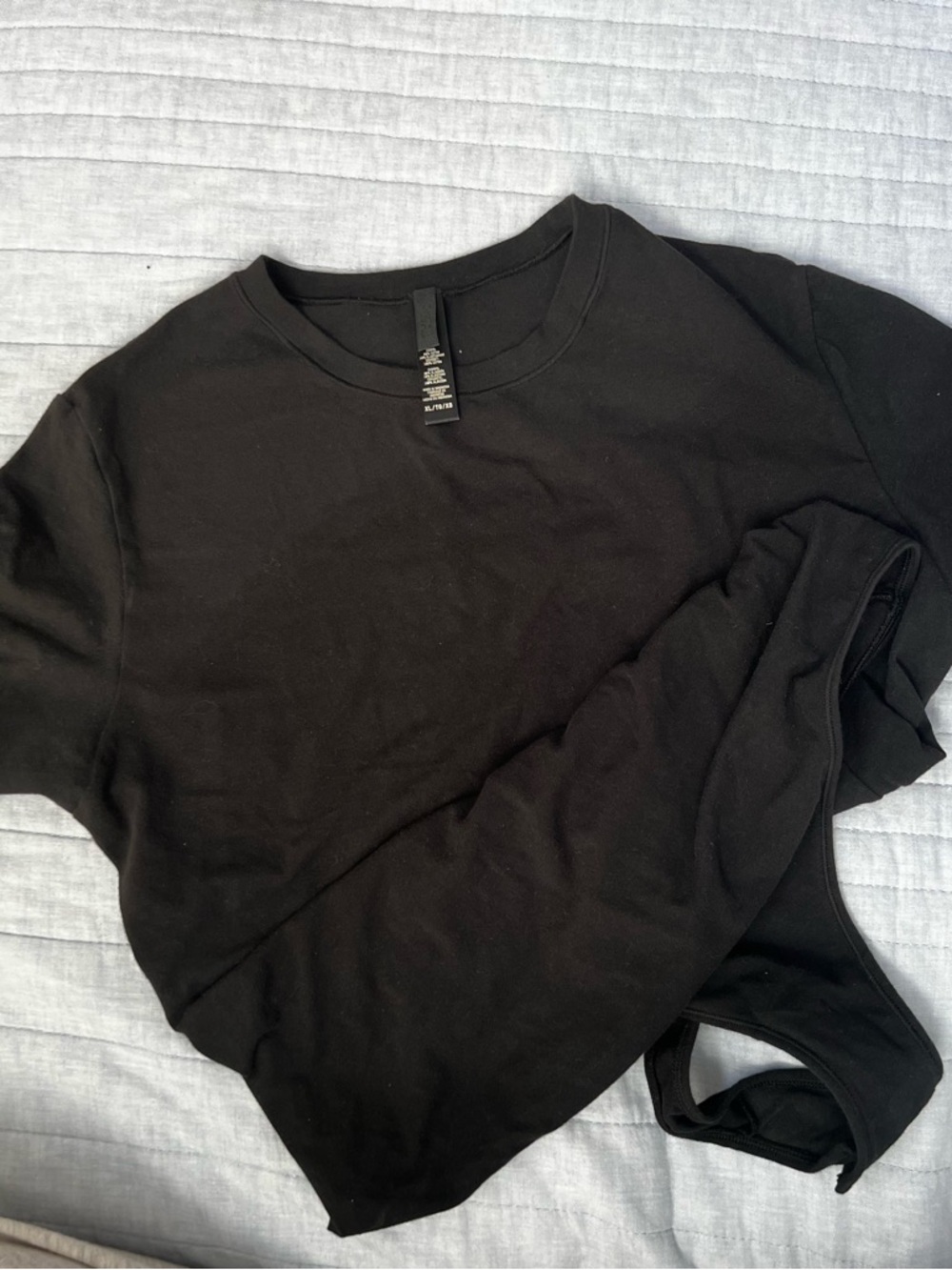 SKIMS Black Crewneck Bodysuit
